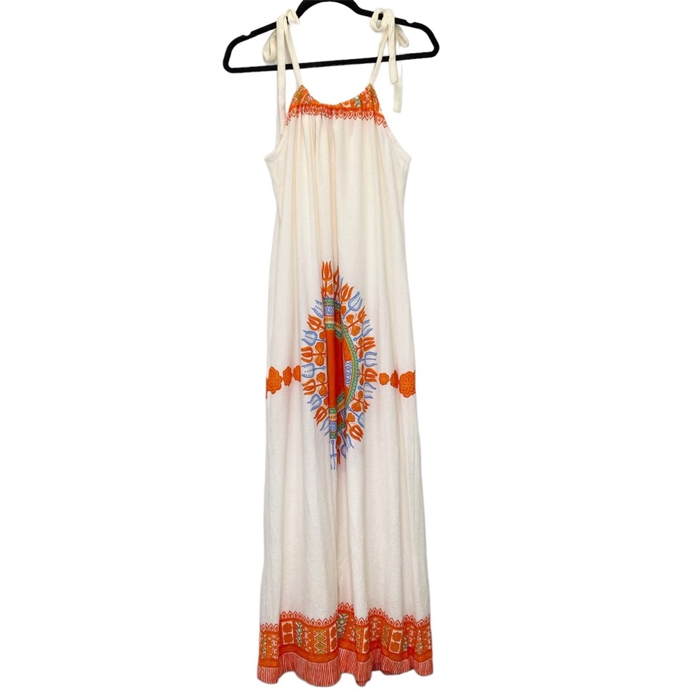 Vintage Maxi Dress 1970s Swim Coverup Psychedelic Pattern Flowy Hawaiian Beach